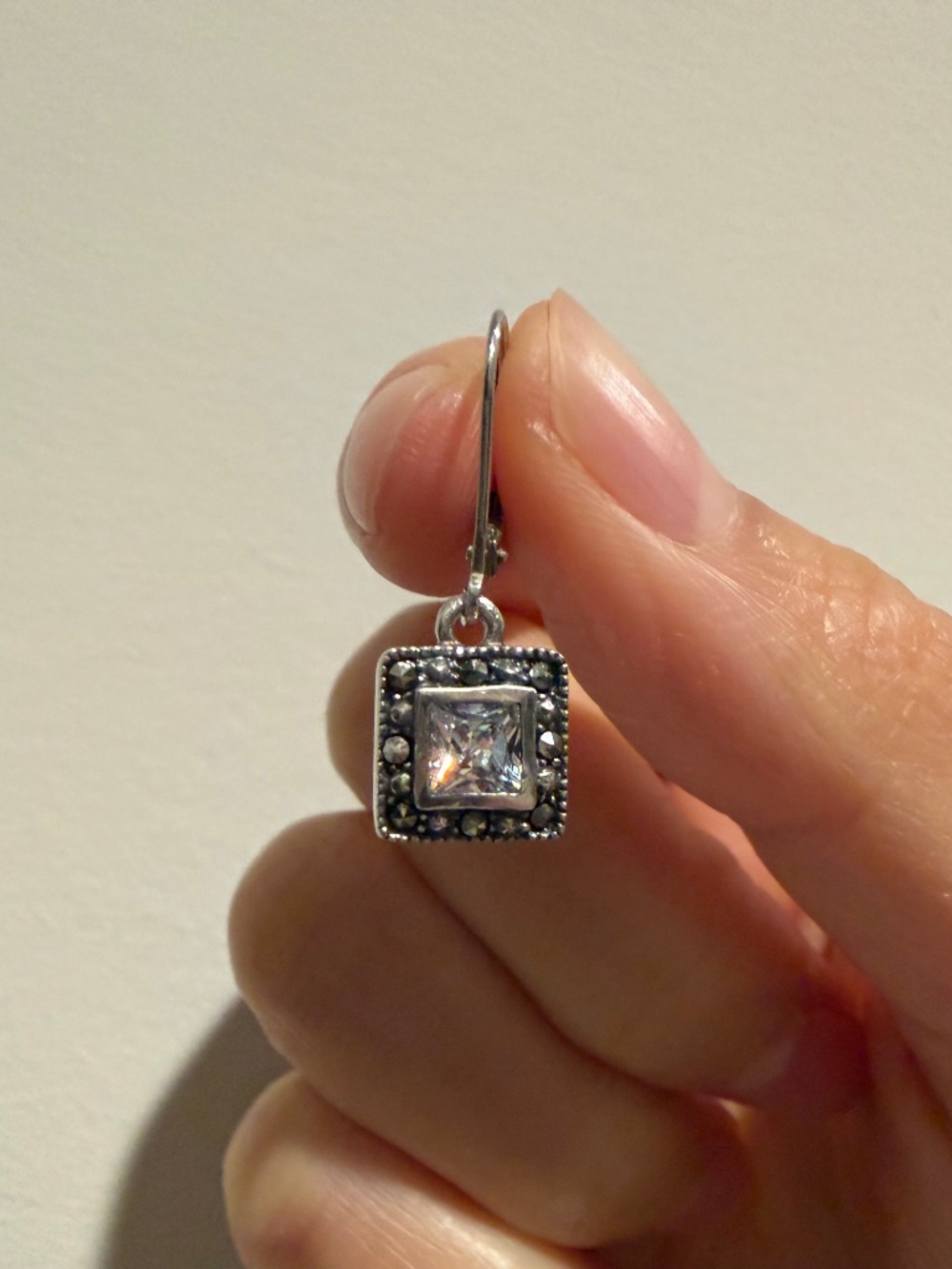 Beautiful Vintage-Inspired Marcasite & CZ Earrings 925 Sterling Silver